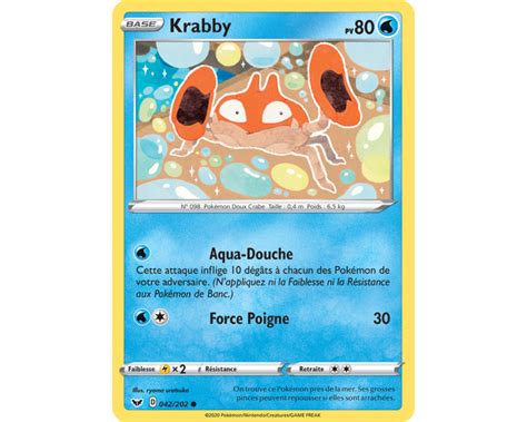 Carte Commune Krabby Pv 80 42 202 Épée Et Bouclier Acheter Des Cart