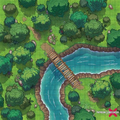 Forest River Crosshead Battlemaps For Dnd And Other Tabletop Rpg S