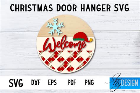 Christmas Door Hanger Svg Circle Svg Graphic By Flydesignsvg