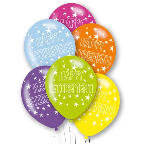 Happy Retirement Assorted Colours Balloons – 11″ Latex (6ct) – Tons Of ...