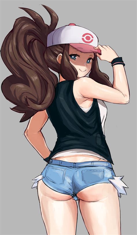 Rule 34 1girls Ass Awesomeerix Blue Eyes Booty Shorts Breasts Brown Hair Female Game Freak Hat