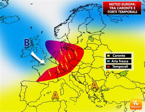 EUROPA anticiclone Caronte siccità ma anche FURIOSI temporali