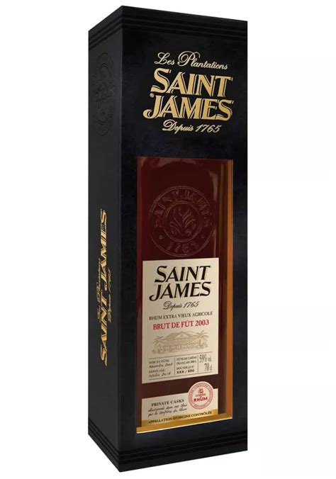 Saint James Brut de fût Millésime 2003 Confrérie du Rhum Rhum d