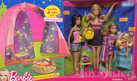 20112012 Walmart Sisters Camp Out T Set Barbie Skipper Stacie