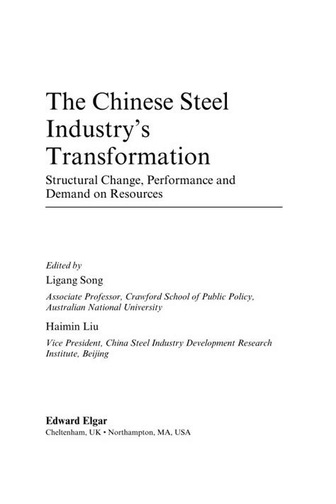 Pdf The Chinese Steel Industry S Transformation Structural Change