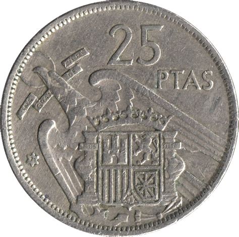 25 Pesetas Francisco Franco Spain Numista