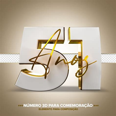 Anos Comemora O N Mero D Branco E Dourado Psd Premium