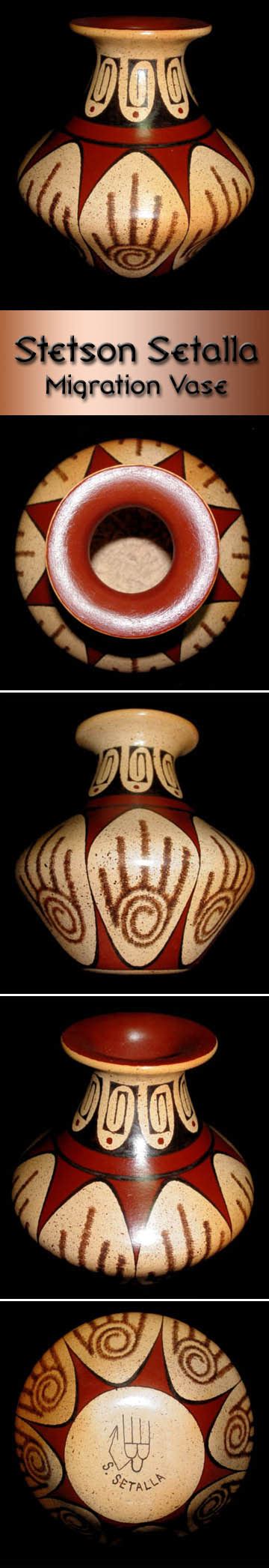 Hopi Pottery By Stetson Setalla Migration Vase