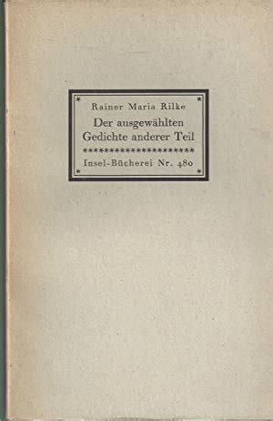 Der Ausgew Hlten Gedichte Anderer Teil Von Rilke Rainer Maria