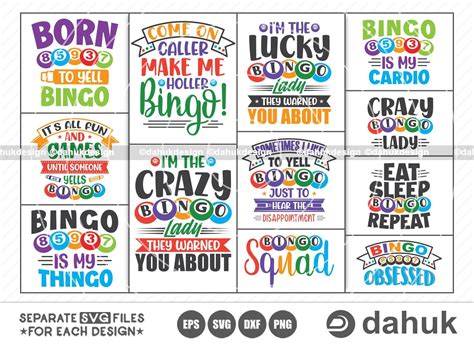 Bingo SVG Bundle, Bingo funny 12 quotes svg, Bingo quotes bundle, Bingo ...