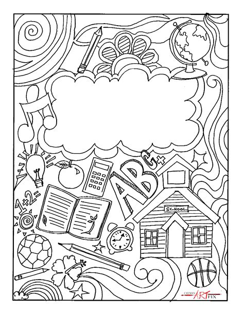 Coloring Page Of A Book Cover