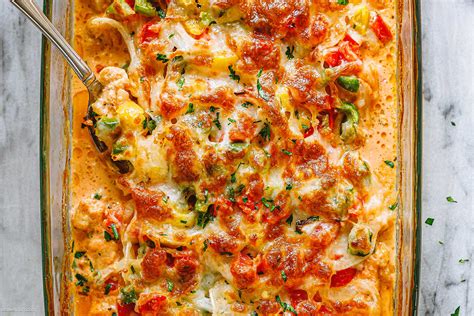 Creamy Baked Fajita Chicken Casserole Recipe Baked Chicken Casserole Recipe — Eatwell101