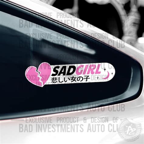 Sad Girl JDM Stickers Car Decal for Girls Anime Car Decal - Etsy Finland