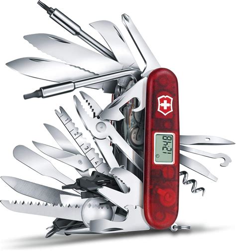 Victorinox Navaja Swisschamp, Roja Transparente, 80 Usos : Amazon.com ...