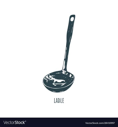 Ladle Sketch Soup Royalty Free Vector Image Vectorstock