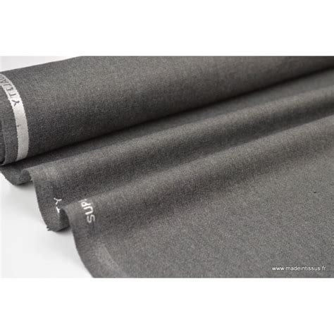 Tissu Serg Gabardine Polyester Viscose Gris Chin Pour Confection