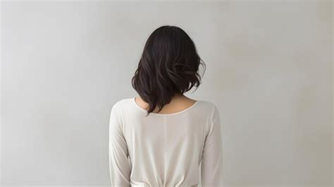 Premium Photo A Woman Standing In Front Of A White Wall Generative Ai