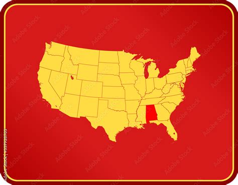 map of Alabama Stock Vector | Adobe Stock