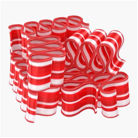 Christmas Ribbon Candy Pile Color 3 Modelo 3d 19 Max Fbx Obj