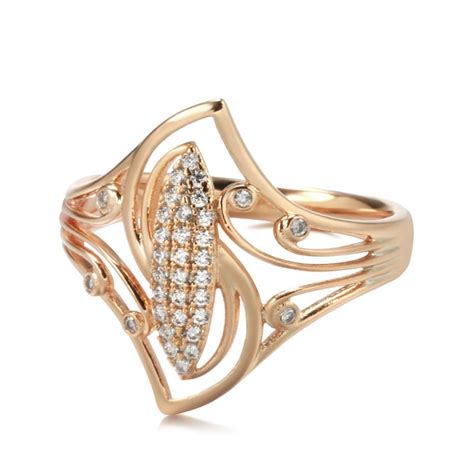 Buy Kinel Hollow Zircon Ring For Women Rose Gold Wedding Rings At