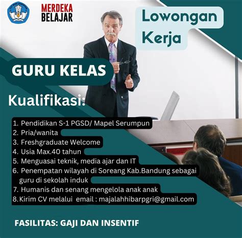 Lowongan Kerja Guru Kelas Majalah Hibar Pgri Kabupaten Bandung