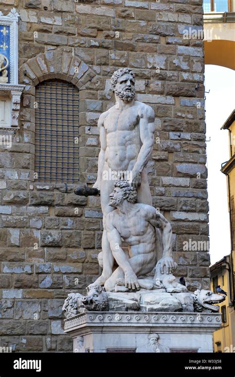 FLORENCE ITALY AUGUST 27 2018 Hercules And Cacus Statue From