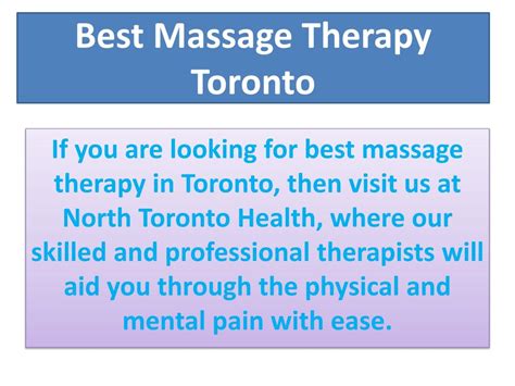 Ppt Best Massage Therapy Toronto Powerpoint Presentation Free