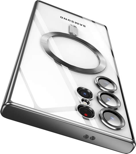 Sheheme Titanium Clear For Samsung Galaxy S24 Ultra Magsafe Case With Camera Lens