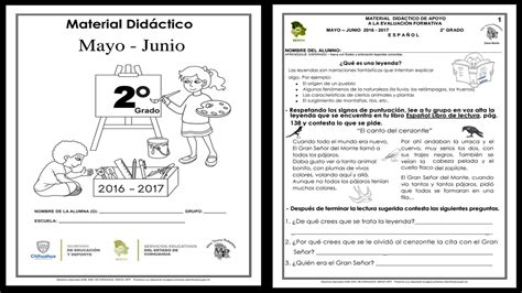 Material De Apoyo Del Segundo Grado Del Quinto Bloque Ciclo Escolar 2016 2017 Material