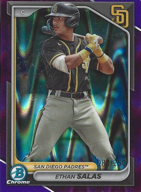 Bowman Chrome Prospects Purple Refractors Bcp Ethan Salas