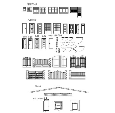 Door And Gate Detail Elevation D View Layout Autocad File Autocad