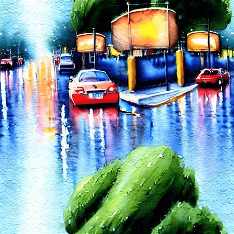 Rainy Days In Los Angeles A KinkadeInspired Watercolor Painting