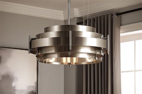 Premium Photo Modern Lighting Fixture With Sleek Metal Finish And Warm Light Created With