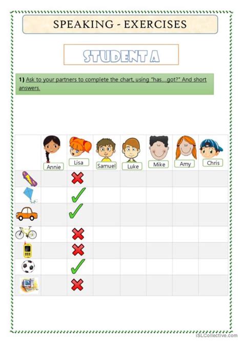 Have Got Or Has Got Discussion Starters Speaking Cards