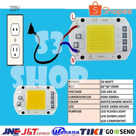 Jual Promo Led W White Dan Warm White Input Ac V High Power Hpl