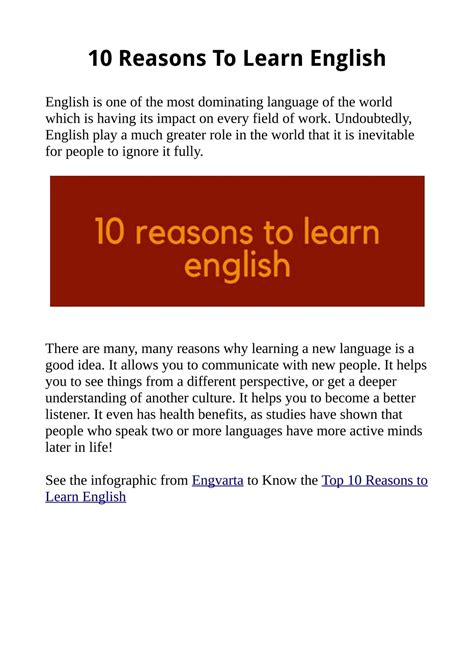 Ppt 10 Reasons To Learn English Powerpoint Presentation Free