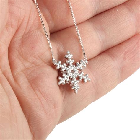 Large Snowflake Sterling Silver Necklace Silver Pendants Sterling