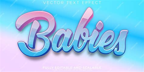 Free Vector Baby Text Effect Editable Girl And Boy Text Style