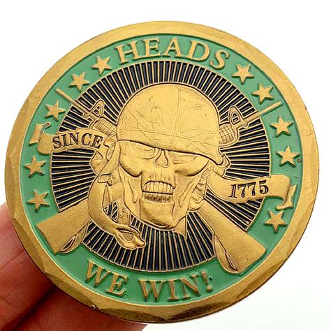 Skull Helmet Commemorative Coin Sniper Custom Coin Lucky Gold Plated