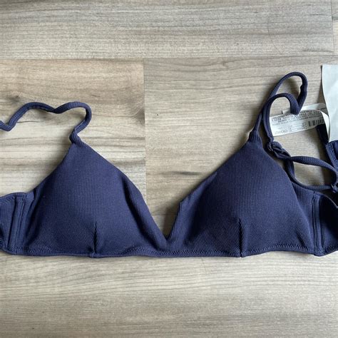 Oysho Women S Navy Bikini And Tankini Tops Depop