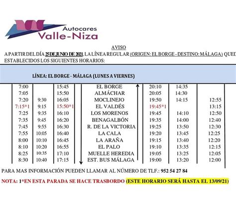 Nuevos Horarios Autobuses