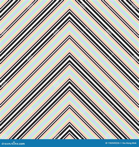 Rainbow Chevron Diagonal Stripes Seamless Pattern Background Stock