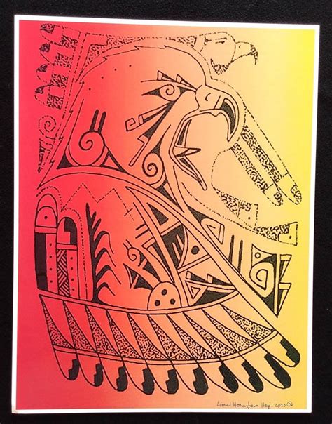 Prints Available Hopi Kwahu Eagle With Hopi Designs 8 Etsy