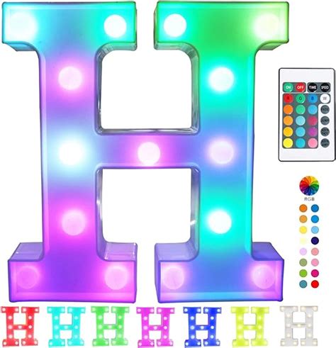 Pooqla Colorful Led Marquee Letter Lights With Remote Light Up