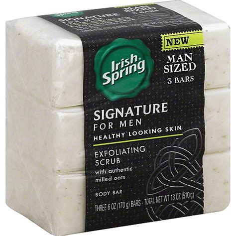 Irish Spring Signature For Men Body Bar Exfoliating Scrub Man Sized