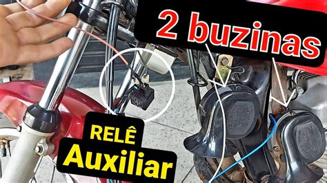 como instalar 2 buzina de carro na moto relé auxiliar YouTube