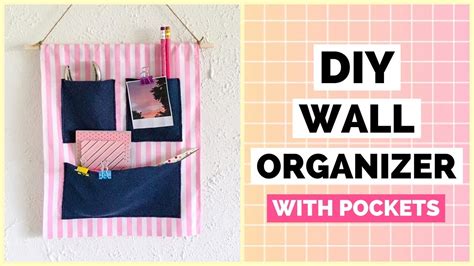 Diy Fabric Wall Organizer With Pockets Youtube