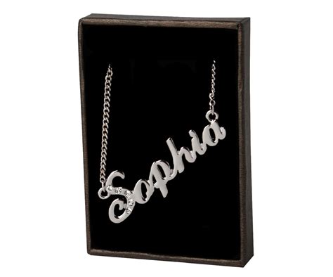 Name Necklace Sophia White Gold Plated 18ct Personalised - Etsy