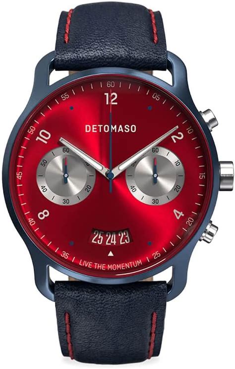 Detomaso Sorpasso Macchina Montre Homme Bleu Rouge Analogique Quartz