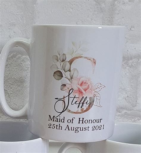 Personalised Wedding Party Mugs Bridesmaid Mugs Maid Of Honour Mugs